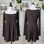 Urban Outfitters Savannah Long Sleeve Knit Romper Brown XL Photo 2