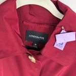London Fog  Red Button Front Trench Coat Jacket Sz Medium Plaid Flannel Lined Photo 6