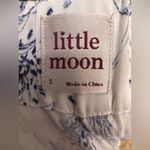 Aritzia Little Moon Blue and White Snapdragon Satin PJ Style Pant Photo 4