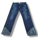Rich & Skinny Jeans Size 28 W31"xL27.5" Straight Leg Jeans Distressed Blue Denim Pants Photo 0