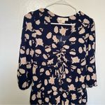 Monteau  V-Neck Cinched Mini Dress Navy Floral Photo 5