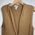 Vintage Floral Embroidered Sweater Vest Brown S Wool Blend Cottage Prairie Cabin Photo 1