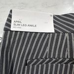 Liz Claiborne NWT Womens 14 Black and White April Stripped Slim Leg Ankle Mid Photo 2