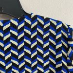 ZARA  Blue Geometric Plaid Shift Dress Size S Minimalist Retro Mod Print Chic Photo 6