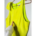 Milly  Neon Yellow Sheath Sleeveless Crewneck Cady Caedyn Mini Dress size 2 Photo 3