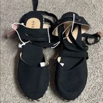 Seychelles Serra Black and Tan Espadrille Tie Up Wedges Size 9 NWT Photo 1