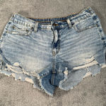 Aerie  Light Blue Distressed Jean Shorts Photo 0