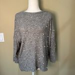 ZARA  Pearl Embellished Sweat Shirt Style Sweater Top - size small Photo 4