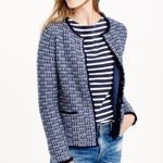 J.Crew  Wool Blend Tweed Cardigan Navy Blue Jacket Small Photo 0