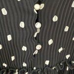 ZARA Long Sleeve Babydoll Mini Dress Black and White Polka Dot Chiffon Small Photo 6