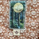 Burning Torch Orange White Floral Semi Sheer Blazer in Excellent Condition Size L Photo 5