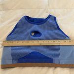 Fabletics Seamless Fusion Low Impact Bra Blue/Gold Photo 10