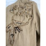 Laura Ashley Laura Ashley Jacket Women's Small Beige Cotton. Open Front Beaded Embroidered Photo 4