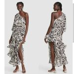 Alexis Botanical Black & White one shoulder high low ruffled Dress Size Small Photo 1