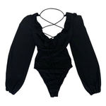 Princess Polly  Bodysuit 0 Black Long Sleeve Balloon Sleeve Y2K Photo 0