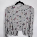 Coldwater Creek Vintage Y2K Cardigan Womens Medium Gray Floral Ribbed Grunge Photo 8