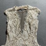 Aidan Mattox Aidan Maddox Women’s Vintage Cream Deep V Neck Lace Dress Size 0 EUC Photo 3