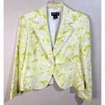 Style & Co  Womens Green Floral Linen Blazer Petite Size 14 Photo 0