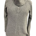 Luxe , Gray Turtleneck Raw Edged Women’s Sweater, Size Large Long Sleeves‎ Photo 0