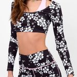 frankie's bikinis Speedy Long Sleeve Floral Crop Top size M retails $110 027-B Photo 0