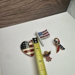 American Flag, Heart, Angel, Ribbon Lot Of 4 Brooch Pin For American Patriot Gold Photo 5