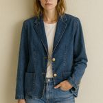 Ralph Lauren  vintage denim gold button blazer jacket Photo 2