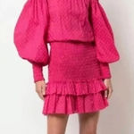 Alexis  Marilena Smocked Off-Shoulder Fuchsia Dot Dress XS Photo 0