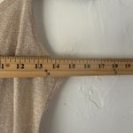 Y2k Gold Shimmer Tank Top Small Metallic Spaghetti Strap Lightweight Party Cami Photo 4