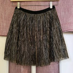 Urban Outfitters Black and Gold Metallic Skater Skirt Photo 0