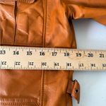 Vtg Women’s Moto 60’s 70’s Fitted Rustic Burnt Orange Leather Jacket Coat Size M Photo 9