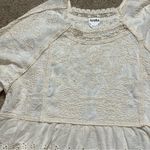 Altar'd State Arula Blouse Womens X 1X Ivory Lace Boho Peasant Top Peplum Victorian Flowy Photo 4