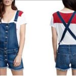 True Religion  cut off jean overall shorts small Photo 1