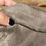 Hem & Thread  women’s large brown full front zip sherpa lined faux suede skirt Photo 6