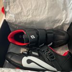 Peloton Black and Red Athletic Cycling Shoes with Velcro Straps Photo 0
