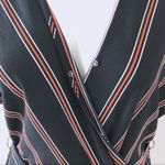 Spirit of Grace Dress Striped Navy Belted Midi Split V Photo 8