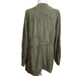 Knox Rose Embroidered Rayon Open Front Jacket Womens L Olive Green Boho Chic Earthy Photo 1