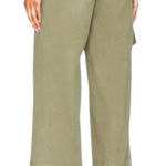 Spanx  Stretch Twill Cargo Cropped Wide Leg Pant Tuscan Olive Green Medium HR EUC Photo 0
