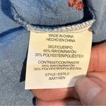 NWT FIG & FLOWER All Over Embroidered Button Front Lightweight Top Blue Sz L 💚 Size L Photo 8