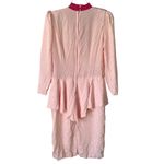 Vintage In The Mood Pink Peplum Dress Hot Pink Lace Detail size 14 Photo 6