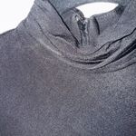 ZARA  Women's Black Mock Neck Long Sleeve Ruched Slit‎ Midi Dress Size S Photo 3