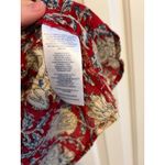 CHAPS  Red Floral Print Peasant Blouse Top Women's Size Small Photo 5