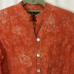 Vintage Mirasol Floral Jacket Womens Large Embroidered Orange Boho Bright Artsy Photo 2