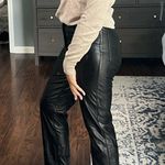 Abercrombie & Fitch The 90s Straight Ultra High Rise Leather Pants Photo 2