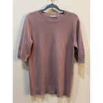 Vince Elbow Sleeve 100% Cashmere Sweater Tunic, Crew Neck in Blush Size Large Photo 3