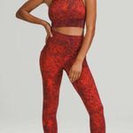 Lululemon Wunder Train Longline Bra Denim Wash Print Autumn Red Black Size 2 NWT Photo 2