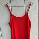 Something Navy  Easy Knit Spaghetti Strap Midi Dress with Slit Red Poppy Size M Photo 2