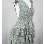 STORIA Floral Ruffle Tiered Dress Mint Green Woman's Size Small NWT! Photo 10