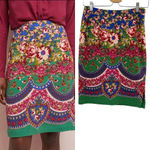 Anthropologie Maeve Sheffield Pencil Skirt Textured Floral Print Size US 2 Photo 1