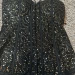 Dazzling Black Sequin Bustier Top Photo 2