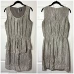 Vince Camuto  Grey Geometric Print Sleeveless Peplum Midi Dress Size 12 Large Photo 4